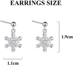 img 1 attached to Sterling Silver Snowflake Studs Earrings with CZ Stones - Elegant Accessories for Women and Teen Girls