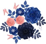 fonder mols giant 3d paper flowers decorations for wall - navy blue & pink, set of 16 logo