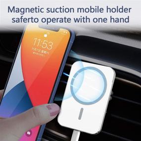 img 2 attached to JAVONY Magnetic Car Air Vent Mount Wireless Charger for iPhone 12 Series - Fast Charging & Automatic Clamping - Compatible with iPhone 12 Pro Max