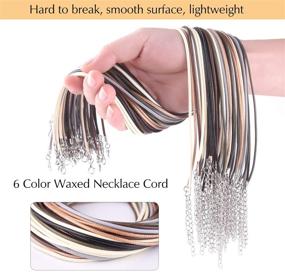 img 1 attached to TUPARKA 60 Pcs Waxed Necklace Cord: 2mm DIY Bracelet 📿 Necklace Rope with Clasp - 6 Assorted Colors - Jewelry Making Accessories