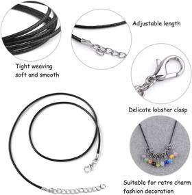 img 2 attached to TUPARKA 60 Pcs Waxed Necklace Cord: 2mm DIY Bracelet 📿 Necklace Rope with Clasp - 6 Assorted Colors - Jewelry Making Accessories