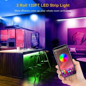 img 3 attached to 🔮 KIKO 133ft LED Lights for Bedroom: Color Changing Rope Lights with Bluetooth Controller - Perfect for TV Cabinet Party Decoration