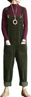 women's green corduroy overalls with adjustable straps - yeokou - for jumpsuits, rompers & overalls, clothing logo