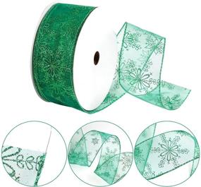 img 2 attached to 🎁 Christmas Ribbon Set: Swirl Wired, Sheer Glitter Ribbon - 2-1/2 Inch by 50 Yard - Ideal for Gift Wrapping, Wreath Decoration, Garlands, and Tree Topper Bows (Color Set 7)