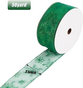 img 3 attached to 🎁 Christmas Ribbon Set: Swirl Wired, Sheer Glitter Ribbon - 2-1/2 Inch by 50 Yard - Ideal for Gift Wrapping, Wreath Decoration, Garlands, and Tree Topper Bows (Color Set 7)
