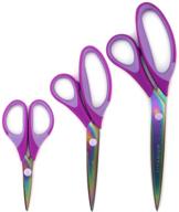 softgrip titanium scissors set for sewing, arts, crafts, office - jubilee yarn - purple (1 set of 3) logo