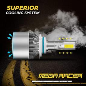 img 1 attached to Mega Racer HB4/9006 and HB3/9005 LED Headlight Bulbs: Hi/Lo Combo, Ultra Bright White, 6000K, 16000 Lumens