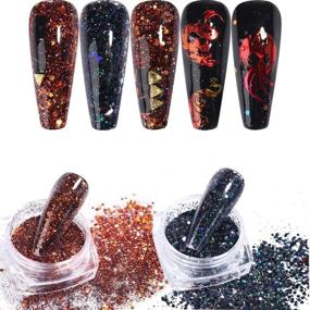 img 1 attached to 💅 Eseres 6 Box Holographic Nail Glitter Set with Metallic Silver Shining Flakes for Nail Art Decoration