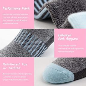 img 3 attached to Premium Cotton Women's Athletic Ankle Socks: Heel Tab, Soft Cushion, Arch Support | Pack of 6