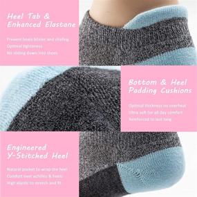 img 2 attached to Premium Cotton Women's Athletic Ankle Socks: Heel Tab, Soft Cushion, Arch Support | Pack of 6