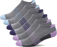 premium cotton women's athletic ankle socks: heel tab, soft cushion, arch support | pack of 6 логотип