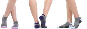 img 1 attached to Premium Cotton Women's Athletic Ankle Socks: Heel Tab, Soft Cushion, Arch Support | Pack of 6