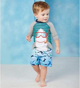 img 2 attached to 🦈 Shark Swim Trunks for Boys by Mud Pie