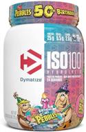 🎂 dymatize iso100 гидролизованный протеин-порошок - сывороточный изолят, 25 г протеина, 5,5 г bcaa, без глютена, быстро усваивающийся, легко усваиваемый - вкус торта на день рождения, 1,6 фунта (возможны варианты упаковки) логотип