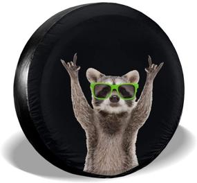 img 4 attached to 🤣 Hilarious Hitamus Funny Raccoon Tire Cover: Perfect Jeep Wrangler RV SUV Camper Travel Trailer Accessory for 15-Inch Wheels - Sunscreen, Dustproof, and Eye-Catching!