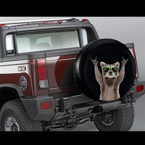 img 3 attached to 🤣 Hilarious Hitamus Funny Raccoon Tire Cover: Perfect Jeep Wrangler RV SUV Camper Travel Trailer Accessory for 15-Inch Wheels - Sunscreen, Dustproof, and Eye-Catching!