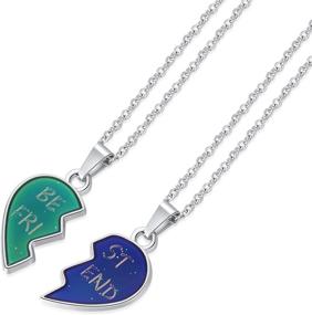 img 2 attached to 🌙 FM FM42 Color Changing Pendant Necklace with Temperature Sensing Feature & Stainless Steel Rolo Chain - Explore 18 Styles!