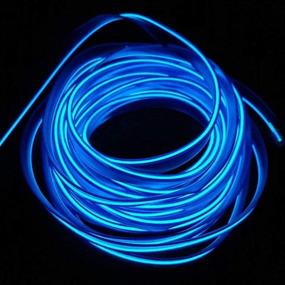 img 3 attached to ABALDI El Wire Rope Lights 3m/9ft, 12V DC Neon Interior Car Lights - Glowing Strobing Electroluminescent Light for Car Safety and Atmosphere, Blue