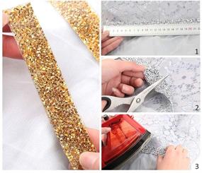 img 1 attached to 💎 Dazzling 3-Yard Rhinestone Ribbon Roll: Sparkling Hotfix Rhinestones Mesh Wrap for Wedding Party Decorations (Gold, 1.0CM / 0.39inch Width)