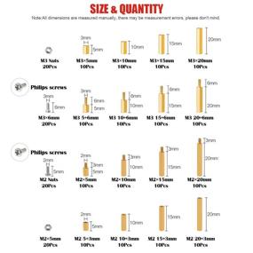 img 3 attached to 🔩 Hilitchi 240pcs Brass Spacer Standoff Screw Nut Assortment Kit for M2 and M3 sizes