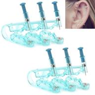 💙 blue ear piercing gun kit - 6pcs disposable unit with safety features and asepsis pierce kit for piercing supplies, including ear stud logo