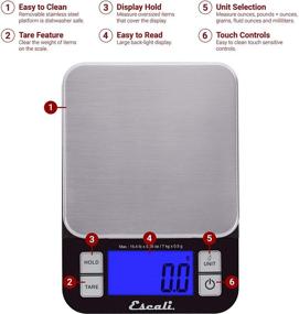 img 3 attached to 🔲 Escali SQ157B Nutro Digital Kitchen Scale: Accurate Measurements up to 15 Pounds, in Sleek Black Design