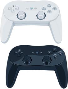 img 1 attached to 🎮 VOYEE Classic Controller 2 Pack - Wired Pro Controllers for Wii Console, Compatible with Nintendo Wii - Black/White