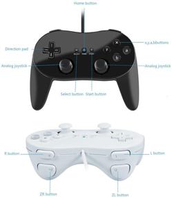 img 3 attached to 🎮 VOYEE Classic Controller 2 Pack - Wired Pro Controllers for Wii Console, Compatible with Nintendo Wii - Black/White