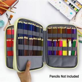 img 2 attached to 🎨 YOUSHARES 192 Slots Colored Pencil Case, Large Capacity Pen Holder Organizer Bag with Zipper for Prismacolor Watercolor Coloring Pencils, Gel Pens - Ideal for Students & Artists (Color Alpaca)