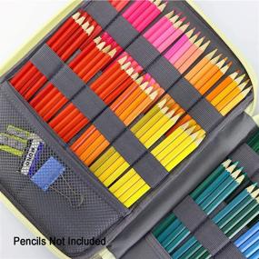 img 1 attached to 🎨 YOUSHARES 192 Slots Colored Pencil Case, Large Capacity Pen Holder Organizer Bag with Zipper for Prismacolor Watercolor Coloring Pencils, Gel Pens - Ideal for Students & Artists (Color Alpaca)