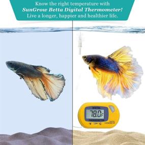 img 1 attached to 🌡️ SunGrow LCD Digital Betta Thermometer: Accurate Water Temperature Reading for Betta Fish Tank, Promotes Ideal Habitat, Easy Installation, Includes 2 Suction Cups and Battery