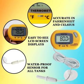 img 2 attached to 🌡️ SunGrow LCD Digital Betta Thermometer: Accurate Water Temperature Reading for Betta Fish Tank, Promotes Ideal Habitat, Easy Installation, Includes 2 Suction Cups and Battery