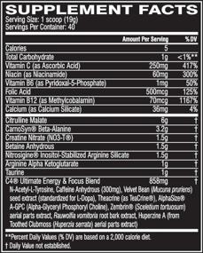 img 3 attached to C4 Ultimate Cherry Limeade Pre Workout Powder - Sugar Free Energy Supplement for Men & Women, 300mg Caffeine, Beta Alanine, and Creatine - 40 Servings