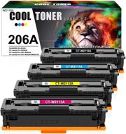 🔺 cool toner compatible toner cartridge replacement for hp 206a 206x: high-quality ink for laserjet pro m255dw & mfp m283 printers - black cyan yellow magenta, 4-pack logo