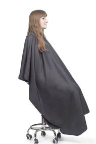 img 3 attached to 💇 Premium Black Hair Cutting Cape for Adults - Large Lightweight Water Resistant Salon Cape - Snap Closure - 60in x 57.5in - Essential Barber Accessories for Perfect Haircuts!