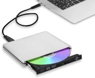 📀 tpfeel external dvd cd drive: high-speed usb 3.0 aluminum lightscribe burner - type-c portable dvd rw reader for macbook, laptop, desktop (silver) logo