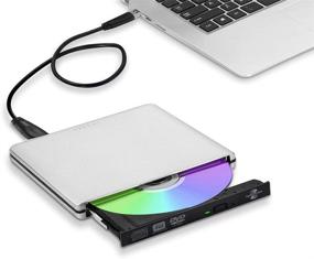 img 4 attached to 📀 TPfeel External DVD CD Drive: High-Speed USB 3.0 Aluminum Lightscribe Burner - Type-C Portable DVD RW Reader for Macbook, Laptop, Desktop (Silver)