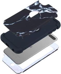 img 1 attached to 📱 KZONO iPod Touch 5/6 Case - Heavy Duty High Impact Armor Cover, Black Marble Design