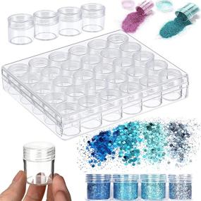 img 4 attached to Diamond Painting Storage Box Set - JUSTDOLIFE Embroidery Diamond Storage Boxes with 30 Bead Jars and Lids - Convenient Diamond Painting and Jewelry DIY Art Craft Storage Containers for Rhinestones and Sewing