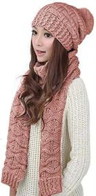 img 3 attached to Stay Stylish and Cozy with HANERDUN Women's Fashion Winter Knit Hat and Scarf Set