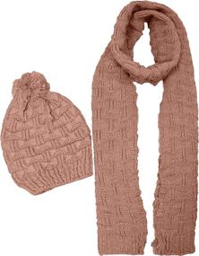 img 1 attached to Stay Stylish and Cozy with HANERDUN Women's Fashion Winter Knit Hat and Scarf Set