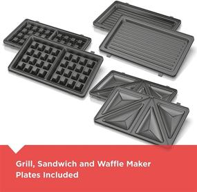 img 2 attached to 🥪 Black+Decker WM2000SD 3-in-1 Waffle Grill & Sandwich Maker - Compact Design, Black/Silver