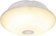 energizer 39677 activated led ceiling light - battery operated, 300 lumens, wireless, 🔋 15ft. motion sensing, ideal for laundry room, closets, and more - 1 pack, white logo