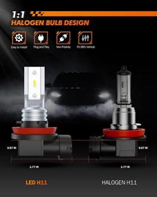 img 2 attached to 🚗 SEALIGHT H11 H16 H8 LED лампы для противотуманных фар - 6000K ксеноново-белый, 200% яркость - Вставьте и играйте, 12 чипов CSP - Замена LED противотуманных фар для автомобилей, грузовиков (набор из 2)