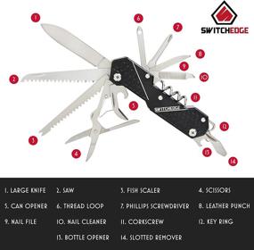 img 3 attached to Versatile and Compact: SWITCHEDGE 14-in-1 Black Pocket Knife – Your Ultimate Multi-Tool Companion!