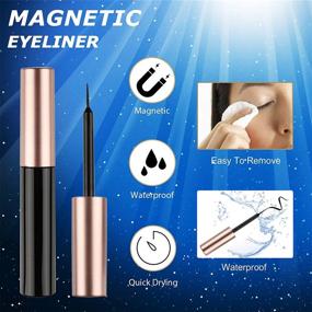 img 2 attached to 👁️ Cuckoo Magnetic Eyelashes and Eyeliner Kit - 3D Reusable False Magnetic Eyelashes for Natural Look - Set of 10 Pairs Magnetic Eyelashes with 2 Tubes of Magnetic Eyeliner - Complete False Eye Lash Kit