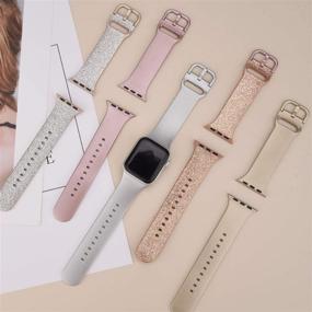img 1 attached to 📱 Upgrade Your Apple Watch with the [8 PACK] Bands Compatible with 44mm/42mm/40mm/38mm Sizes - Stylish Replacement Straps with Classic Buckle for Women and Men, for iWatch Series SE 6 5 4 3 2 1