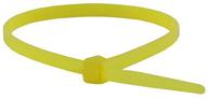 🔒 high-quality monoprice cable tie 8 inch 40lbs, 100pcs/pack - vibrant yellow for secure organization logo