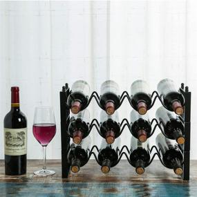 img 3 attached to Ogrmar 3 Tier Stackable Wine Rack: 12-Bottle Capacity for Kitchen, Bar, Pantry & More!