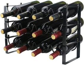 img 4 attached to Ogrmar 3 Tier Stackable Wine Rack: 12-Bottle Capacity for Kitchen, Bar, Pantry & More!